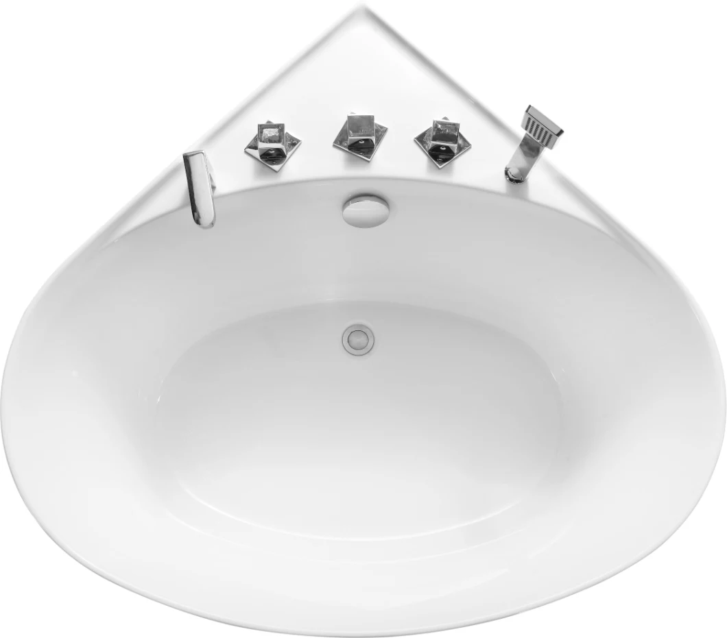 Freestanding Oval ABS Whirlpool Bathtub with Massage Without Faucets