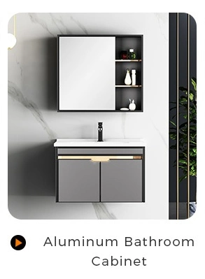 40 Inches Wall Hung Bathroom Vanity Artificial Marble Wash Basin Vanity Space Aluminium Bathroom Cabinet with LED Mirror Cabinet