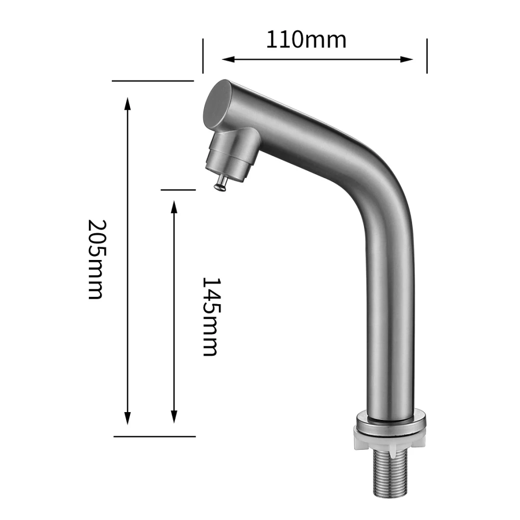 Sanitary Ware SS304 Faucet for Bathroom Basin with Touch Aerator