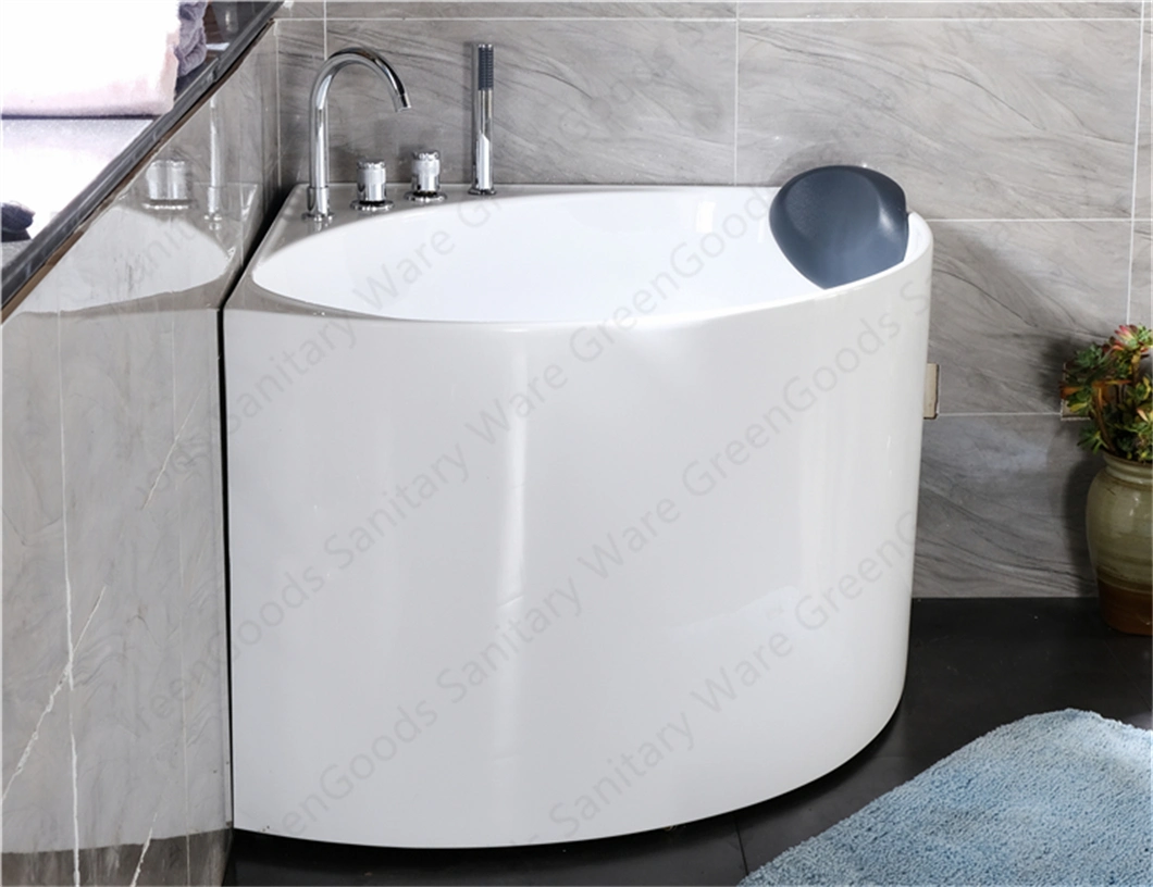 Wholesale New Model Hotel One Person Bath Tub White Acrylic 1.7m Freestanding Deep Corner Soaking ABS Guangzhou Bathtub