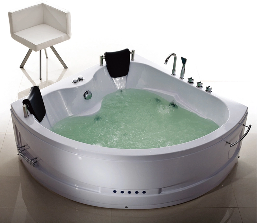Corner ABS Board Whirlpool Bathtub in White (AB0817)