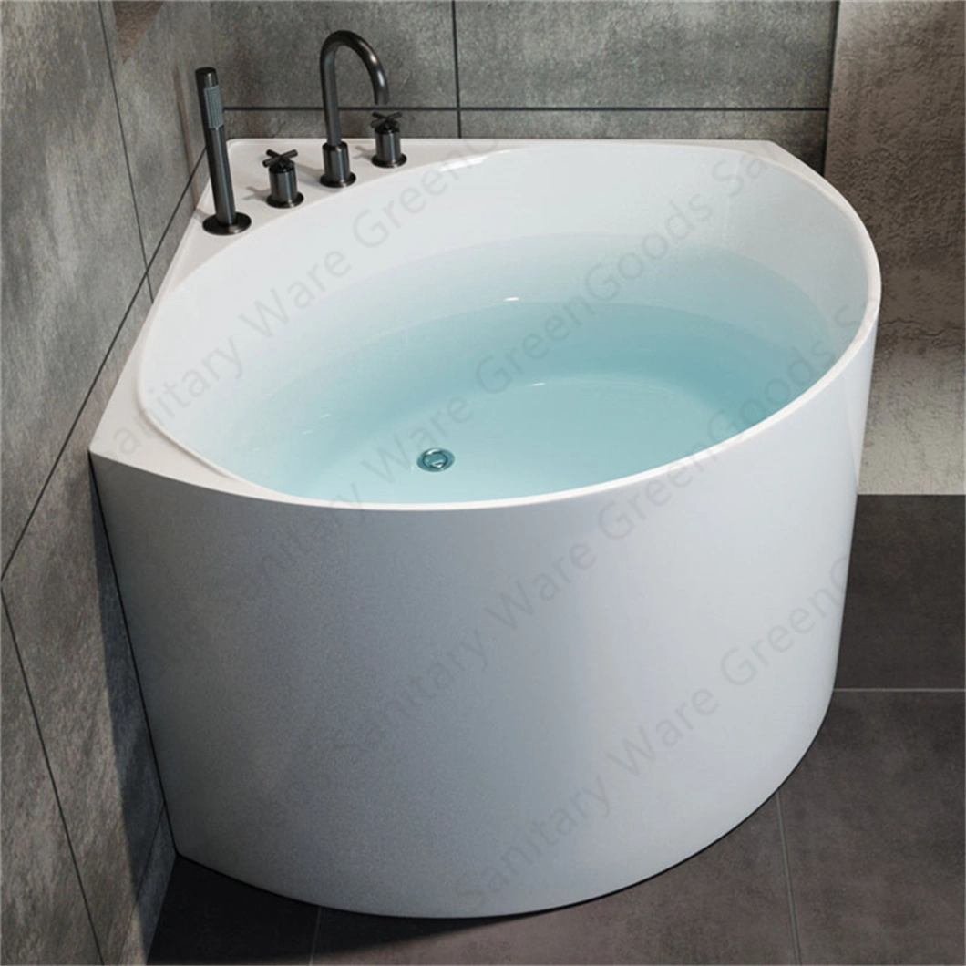 Wholesale New Model Hotel One Person Bath Tub White Acrylic 1.7m Freestanding Deep Corner Soaking ABS Guangzhou Bathtub