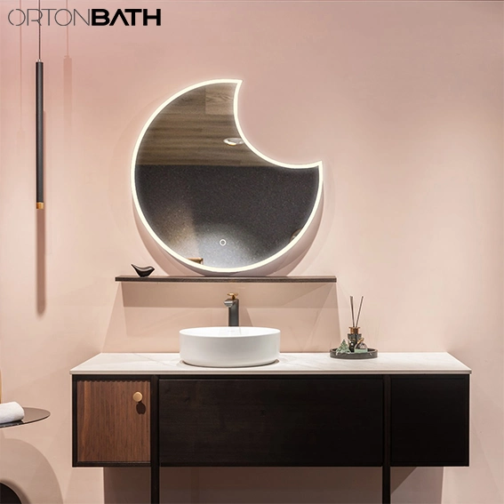 Ortonbath Anti-Fog 3 Colors Light Dimmable Wall Mounted Lighted Bathroom Vanity Mirror Smart Makeup Mirror with Touch Switch