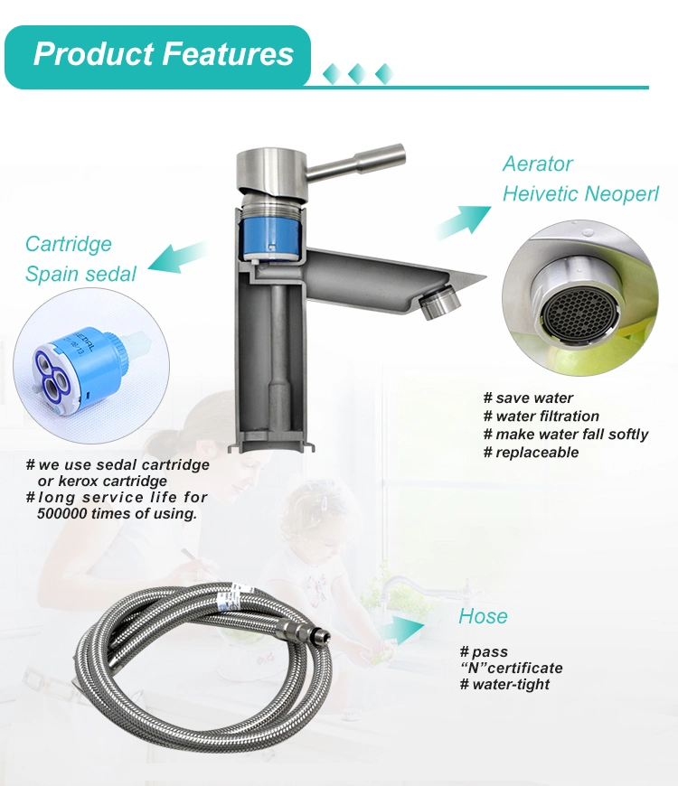 Cupc Stainless Steel Single Handle Hot and Sedal Cartridge Cold Pull out Kitchen Faucet