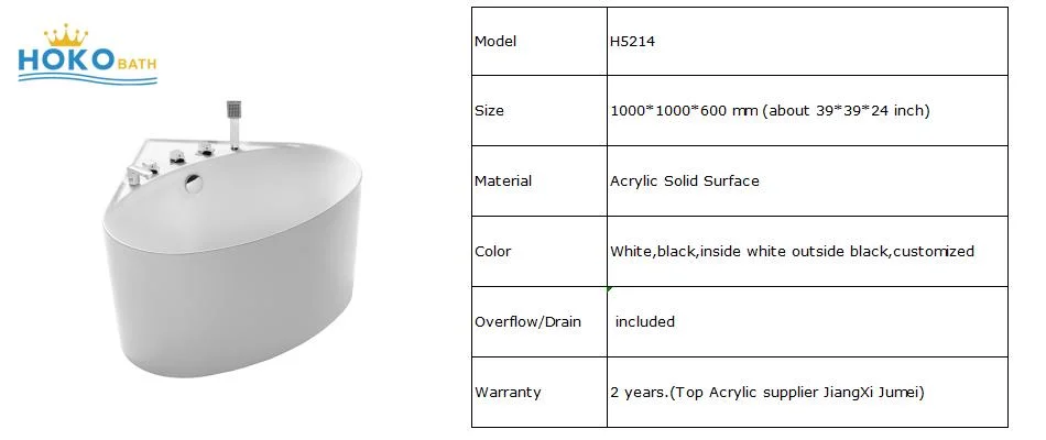 Freestanding Oval ABS Whirlpool Bathtub with Massage Without Faucets