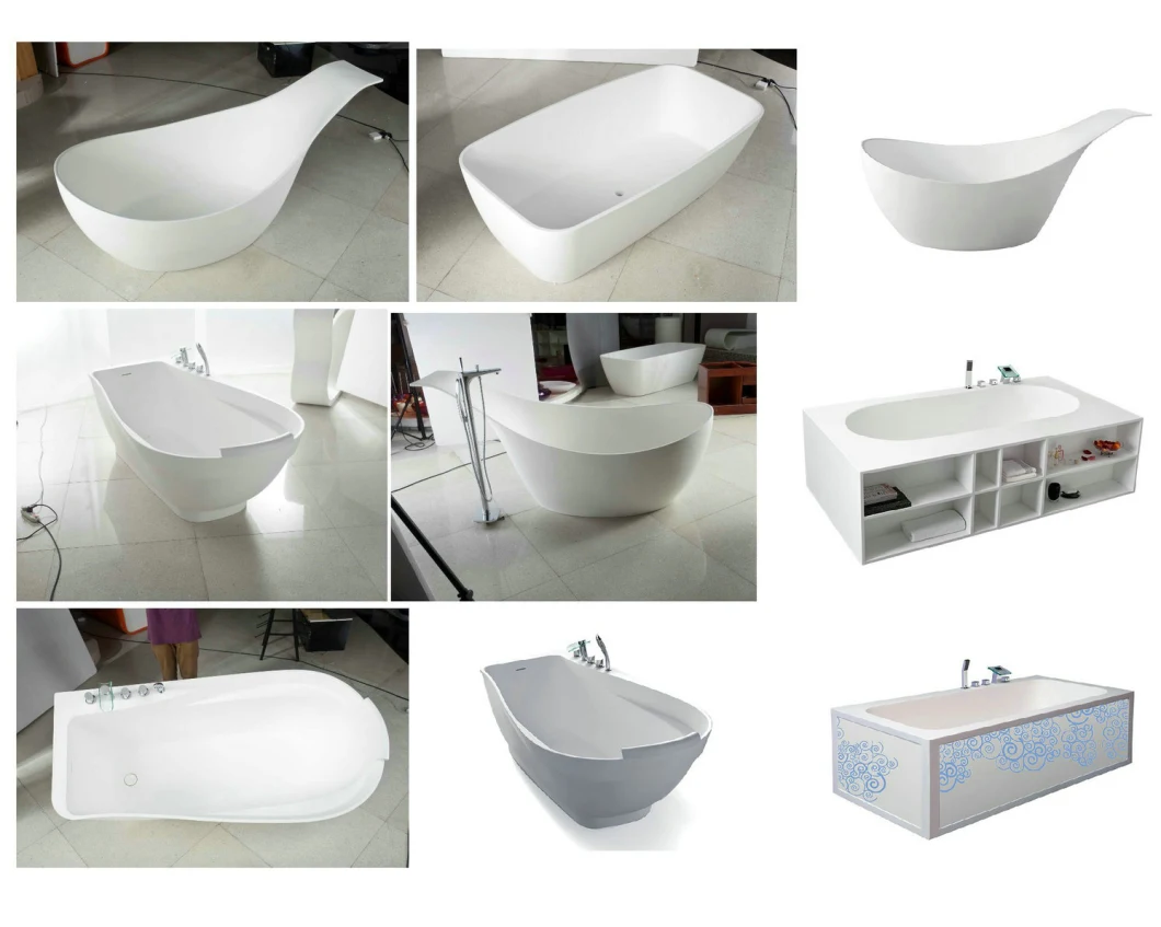 High Quality Wholesale Artificial Solid Surface White Freestanding Bathtub
