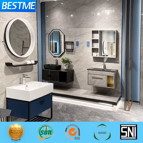 Sanitary Ware Modern Bathroom Wall Hung PVC Cabinet by-P4050-70