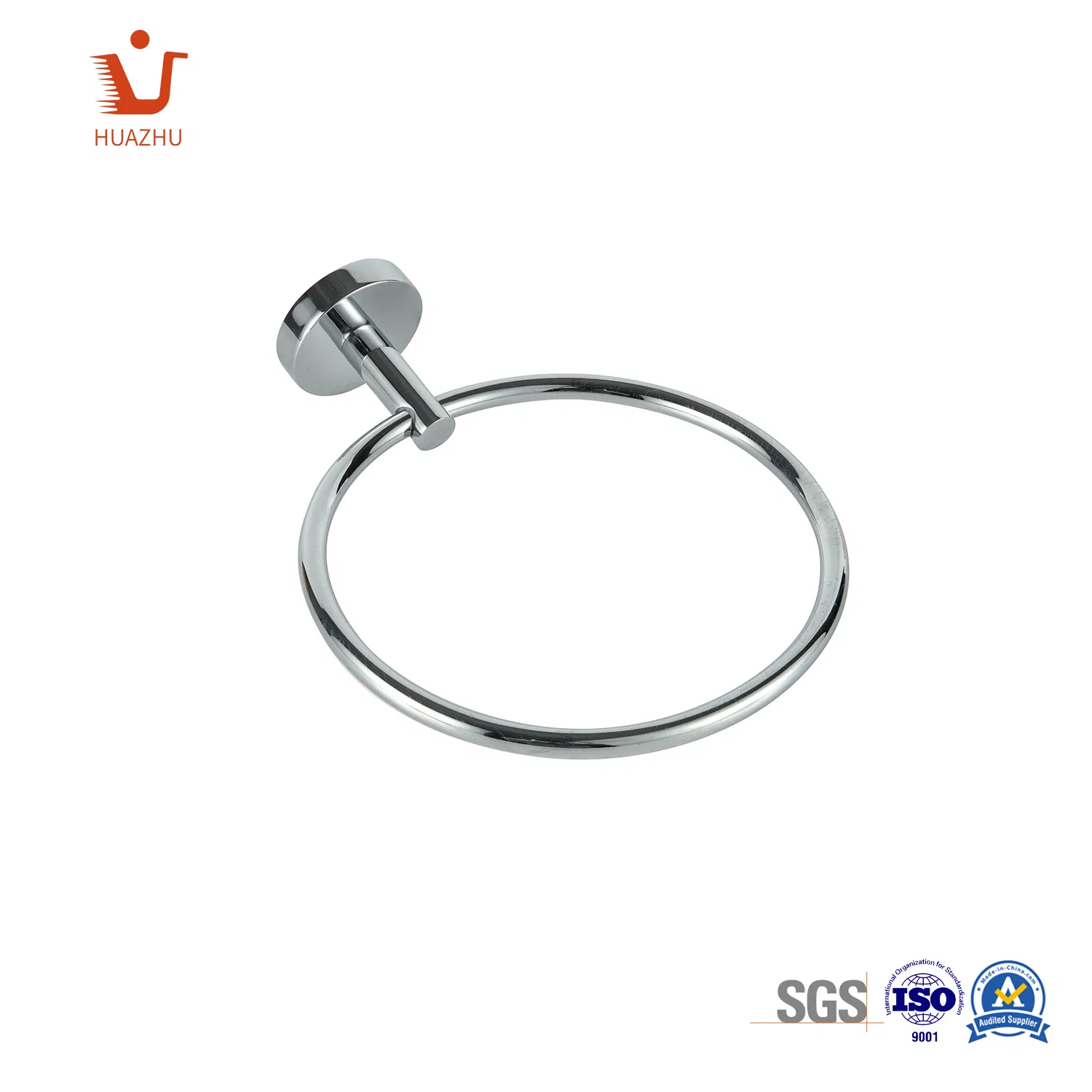 Modern Design Wall Mounted Zinc Alloy Towel Ring Chrome