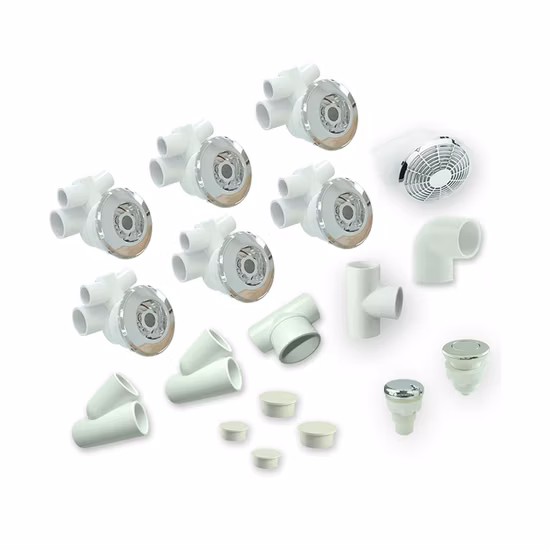 Proway Whirlpool Bathtub System (Included Hydro Pump, Jets, Air Control, Suction, Big Plug, Small Plug, 90 Degree Elbow, Y Shape Joint etc) (Whirlpool Kits 68)