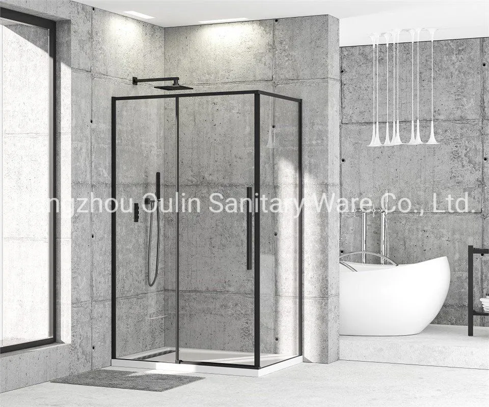 Black Sliding Shower Room with Return Panel