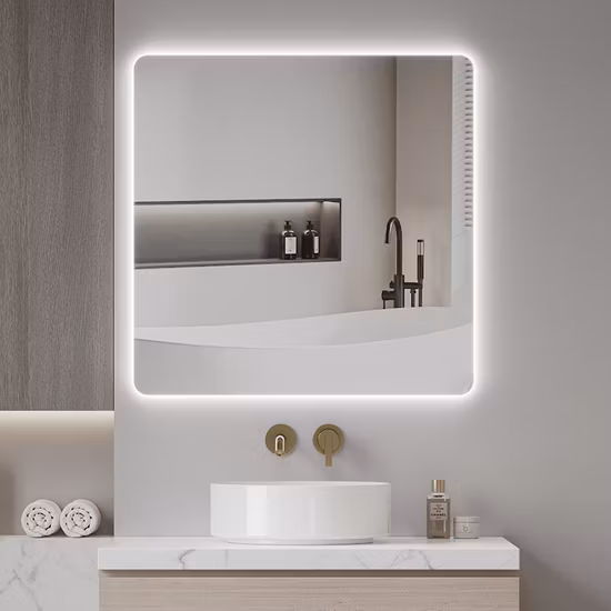 Wholesale Home Decoration Wall Hung Glass Mirrors Smart Home LED Bathroom Furniture Mirror