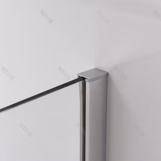 Spain Bathroom Sliding Aluminium Adjustable 8mm Tempered Clear Glass Shower Screen with Support Bar